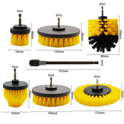 Nylonborsten-Bohrgerät-Reinigungs-Bürsten-Energie-Wäscher stellte 7 PC ein