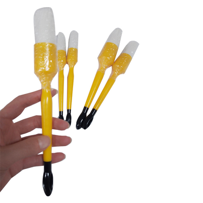 PBT Weiß Kunststoff Haar Innenreinigung Werkzeuge Fahrzeug Detaillierung Bürste 5 PCS Set