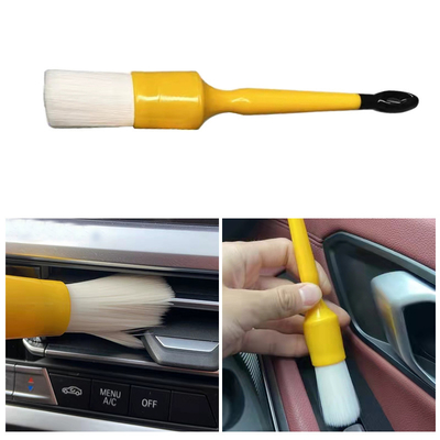 PBT Weiß Kunststoff Haar Innenreinigung Werkzeuge Fahrzeug Detaillierung Bürste 5 PCS Set
