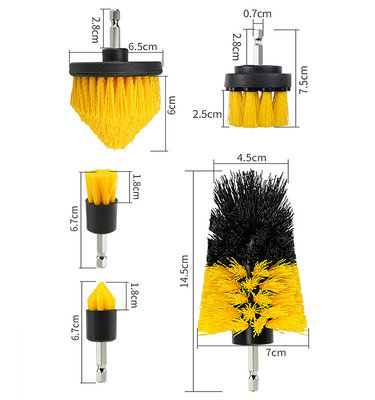 Popular Gelb Weichbürsten 5 Stück Bohrmaschine Reinigung Bürste Kit