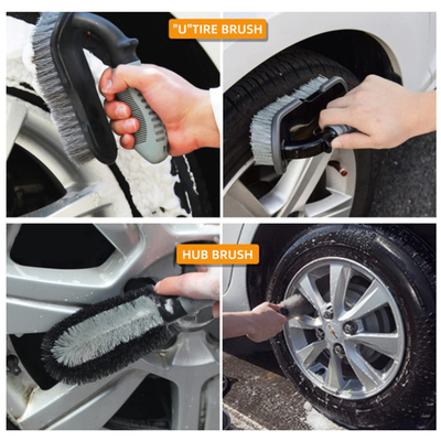 Autowaschbürste 9-teilig Auto Reifen Bürste Hub Bürste Verschlüsselte Waschhandschuhe
