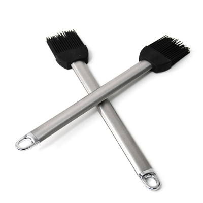 Hochtemperaturbeständige Silikon-Grillbürste Edelstahlgriffe Backölbürste BBQ Grill Basting-Bürste