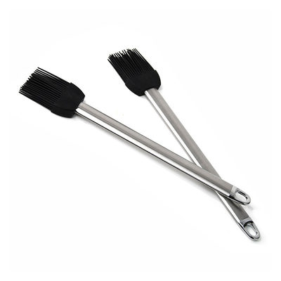Hochtemperaturbeständige Silikon-Grillbürste Edelstahlgriffe Backölbürste BBQ Grill Basting-Bürste
