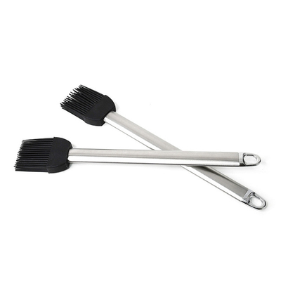 Hochtemperaturbeständige Silikon-Grillbürste Edelstahlgriffe Backölbürste BBQ Grill Basting-Bürste