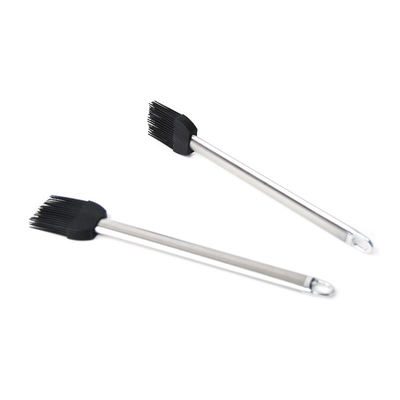 Hochtemperaturbeständige Silikon-Grillbürste Edelstahlgriffe Backölbürste BBQ Grill Basting-Bürste