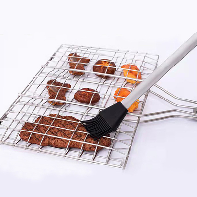 Hochtemperaturbeständige Silikon-Grillbürste Edelstahlgriffe Backölbürste BBQ Grill Basting-Bürste